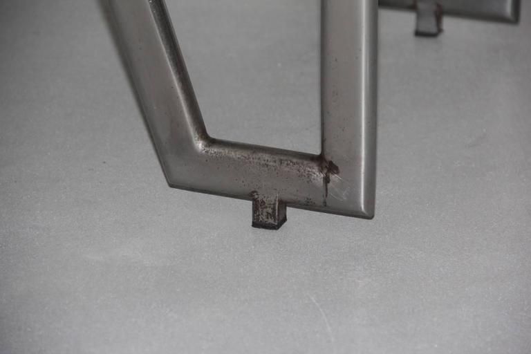 photo furniture Table Of 1930s Minimalist French Metal Chrome Crystal Often Mid Century Modern