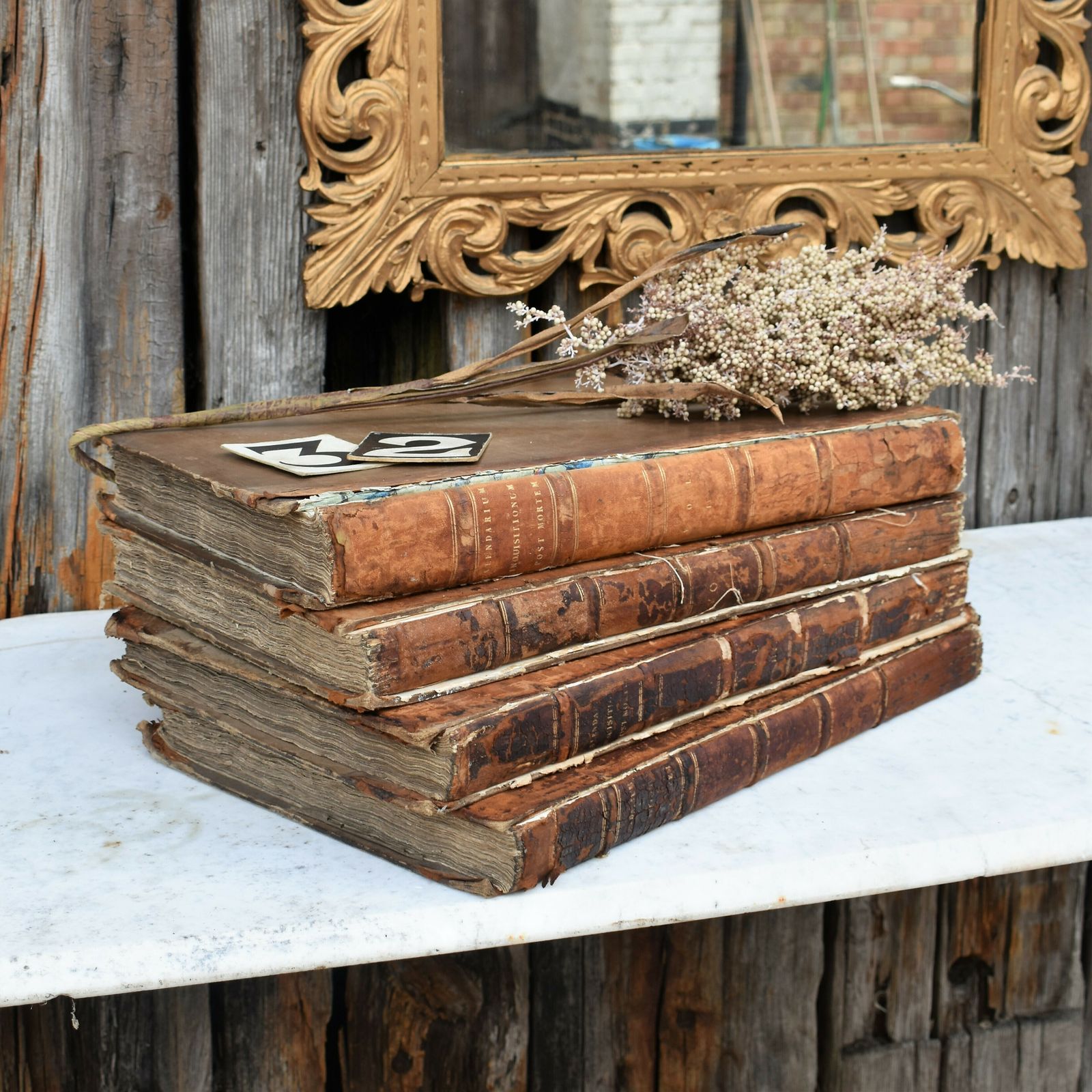 Antique 1806 Inquisitions Post Mortem Latin Leather Books George III Set Of 4