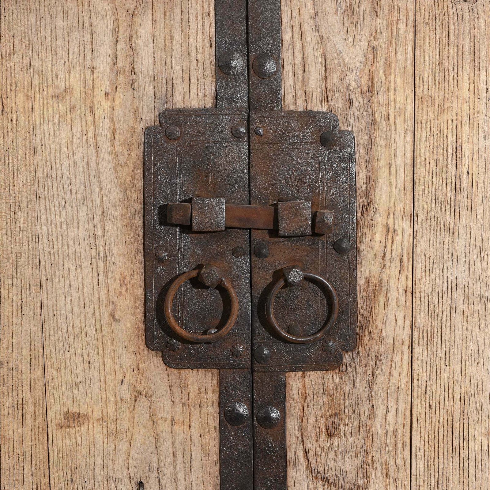 Iron Bound Elm Doors From Shanxi Province   19thc photo furniture