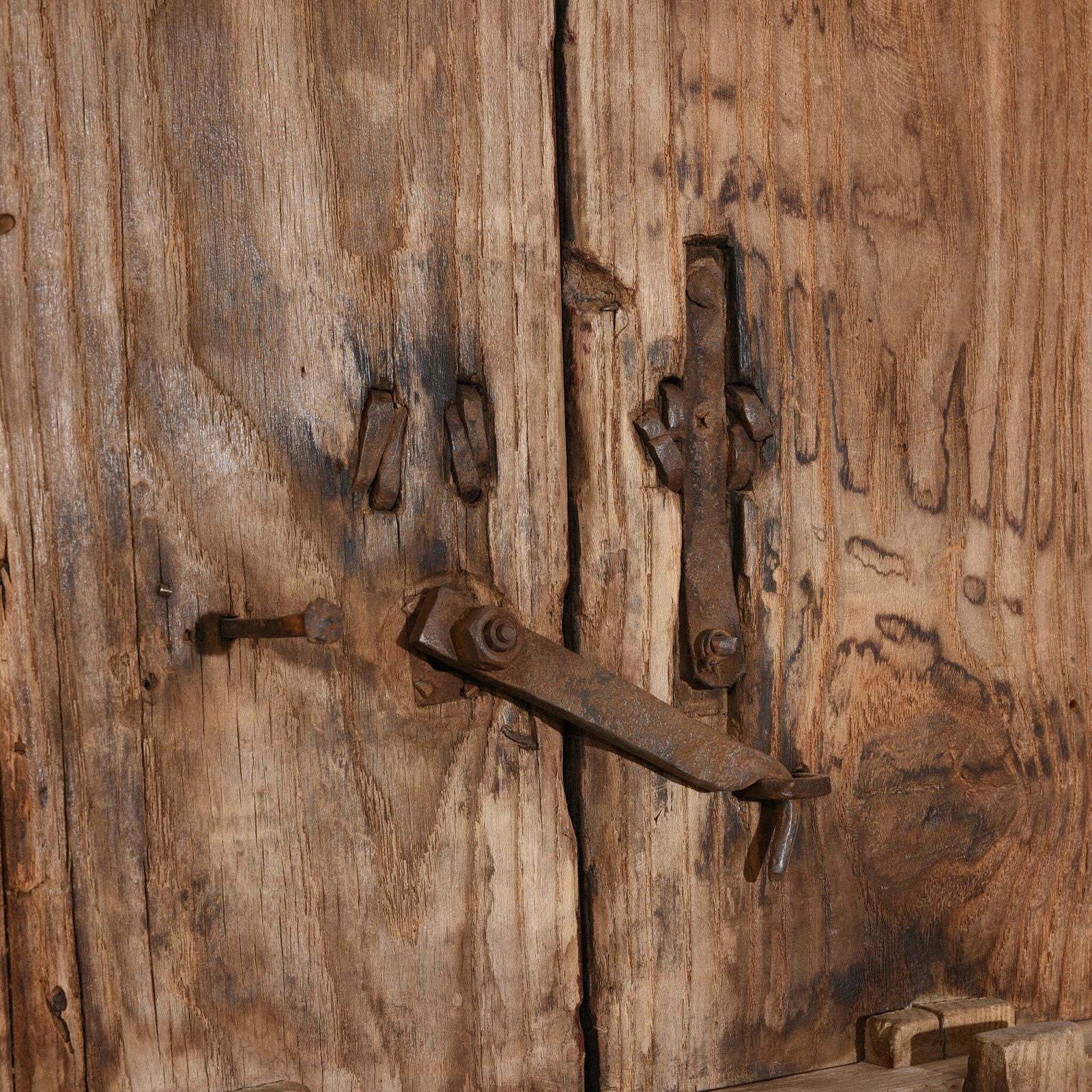 Iron Bound Elm Doors From Shanxi Province   19thc photo vintage