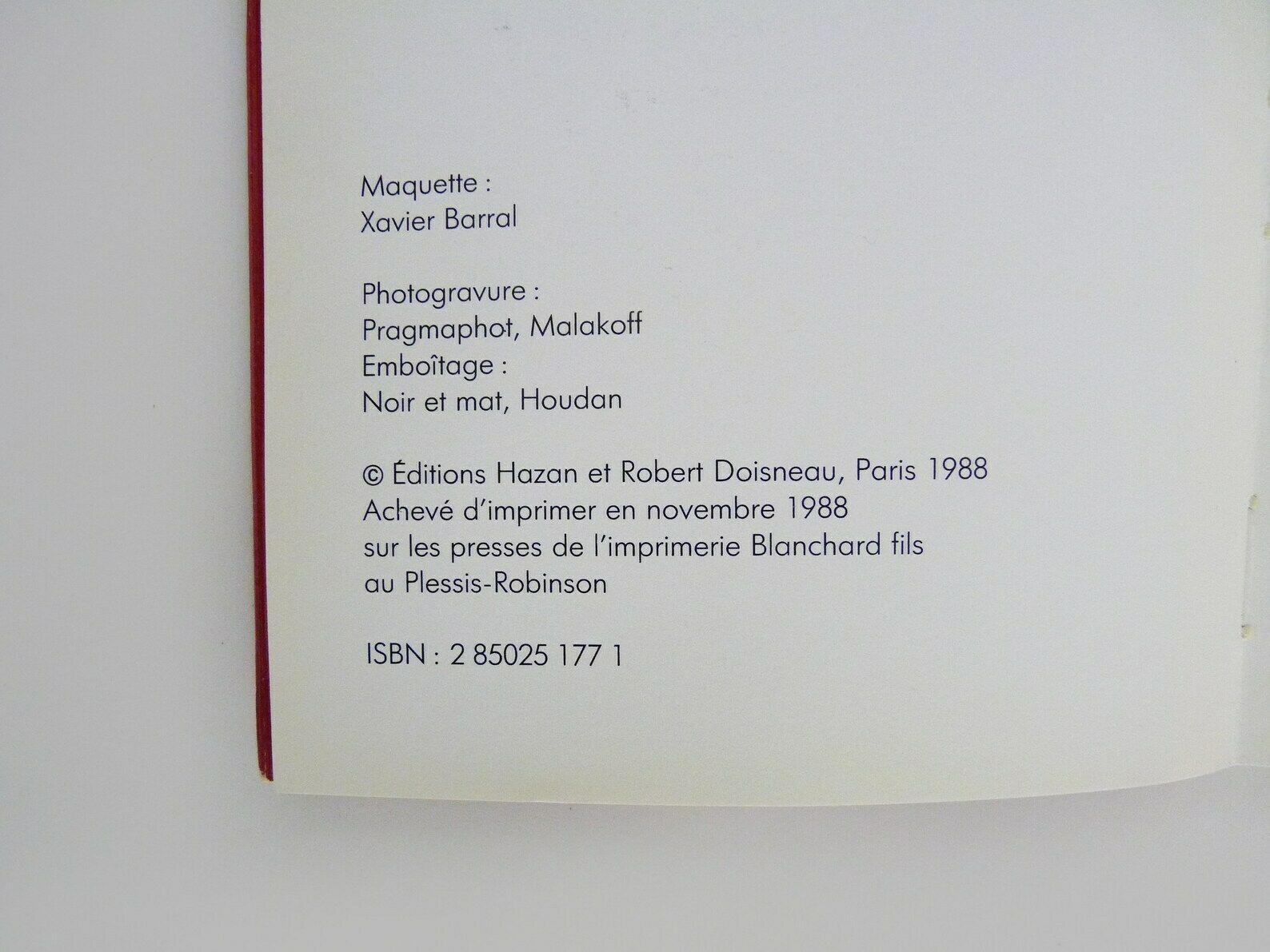 Rare Book / Rare Book Robert Doisneau & Hazan, Renault   Original 1988 photo 452.0