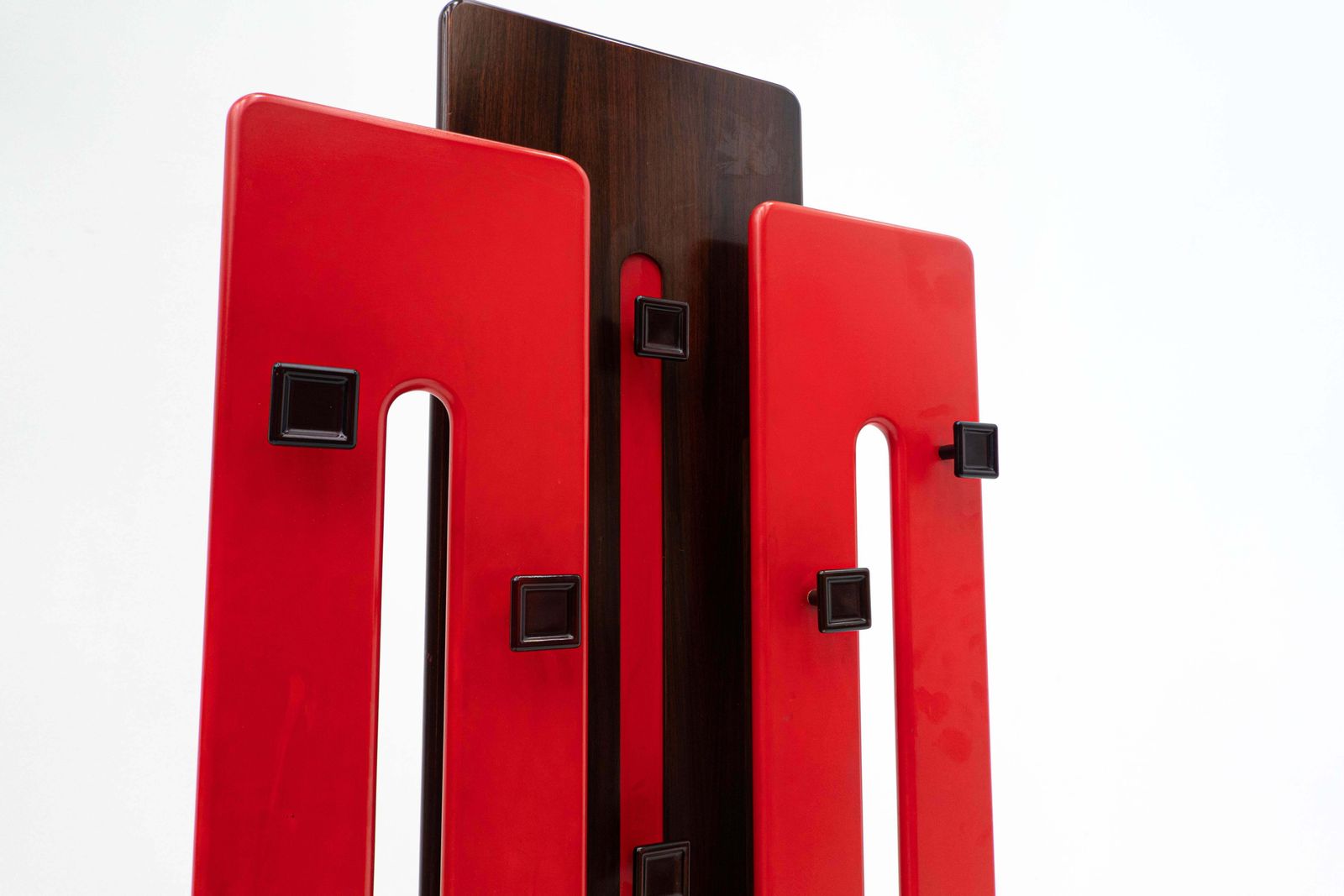 Mid Century Red Modulable Coat Rack By Carlo Di Carli For Fiarm, Italy 1960s photo Furniture
