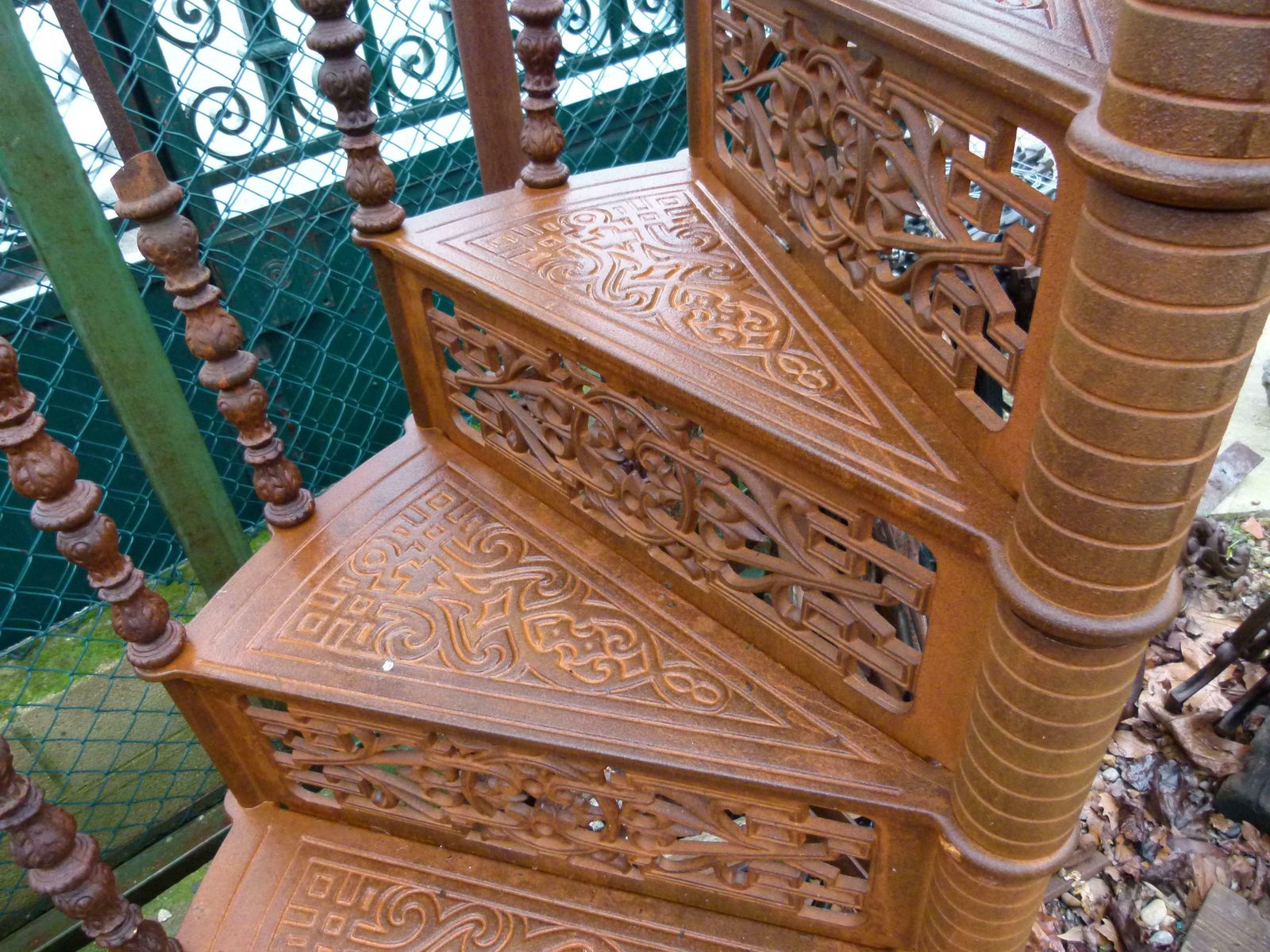 20th Century Art Nouveau Style Iron Spiral Staircase photo Home Decor