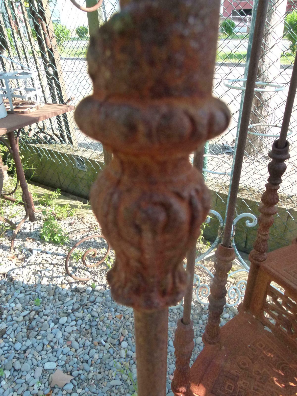 20th Century Art Nouveau Style Iron Spiral Staircase photo vinterior