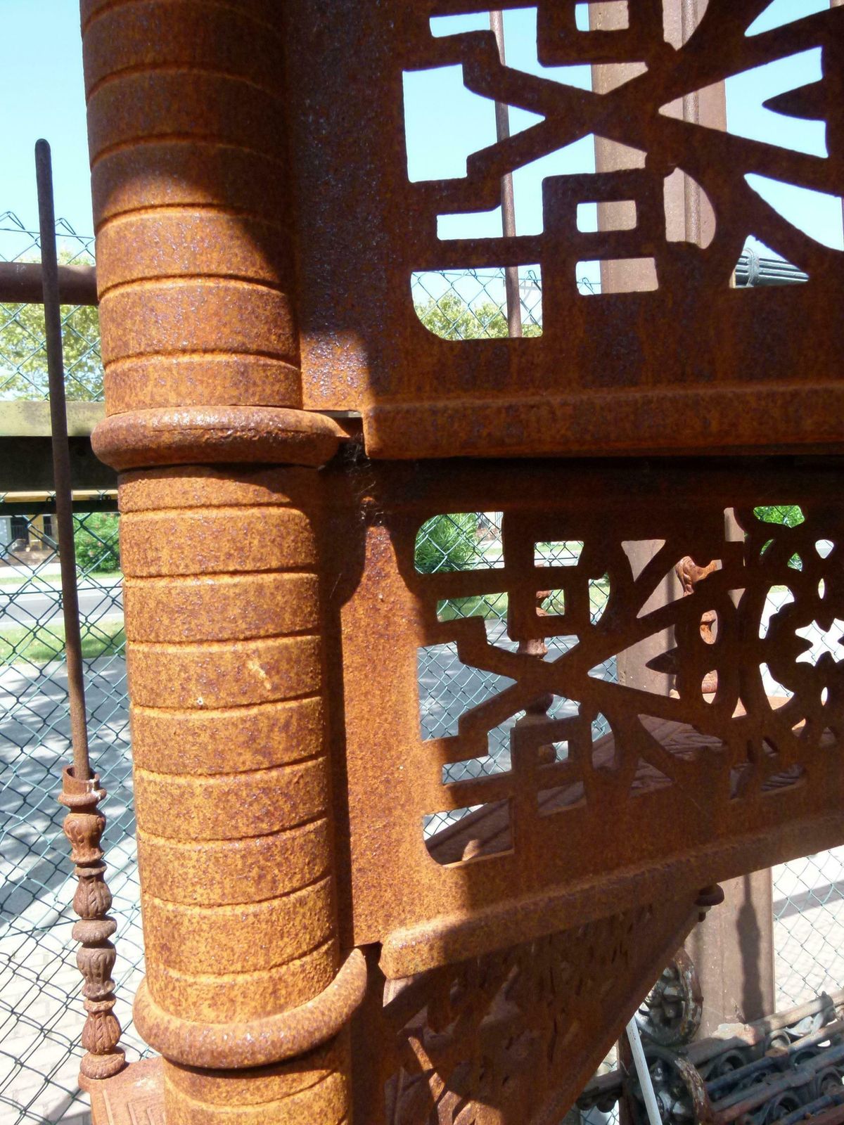 9813.0 20th Century Art Nouveau Style Iron Spiral Staircase photo
