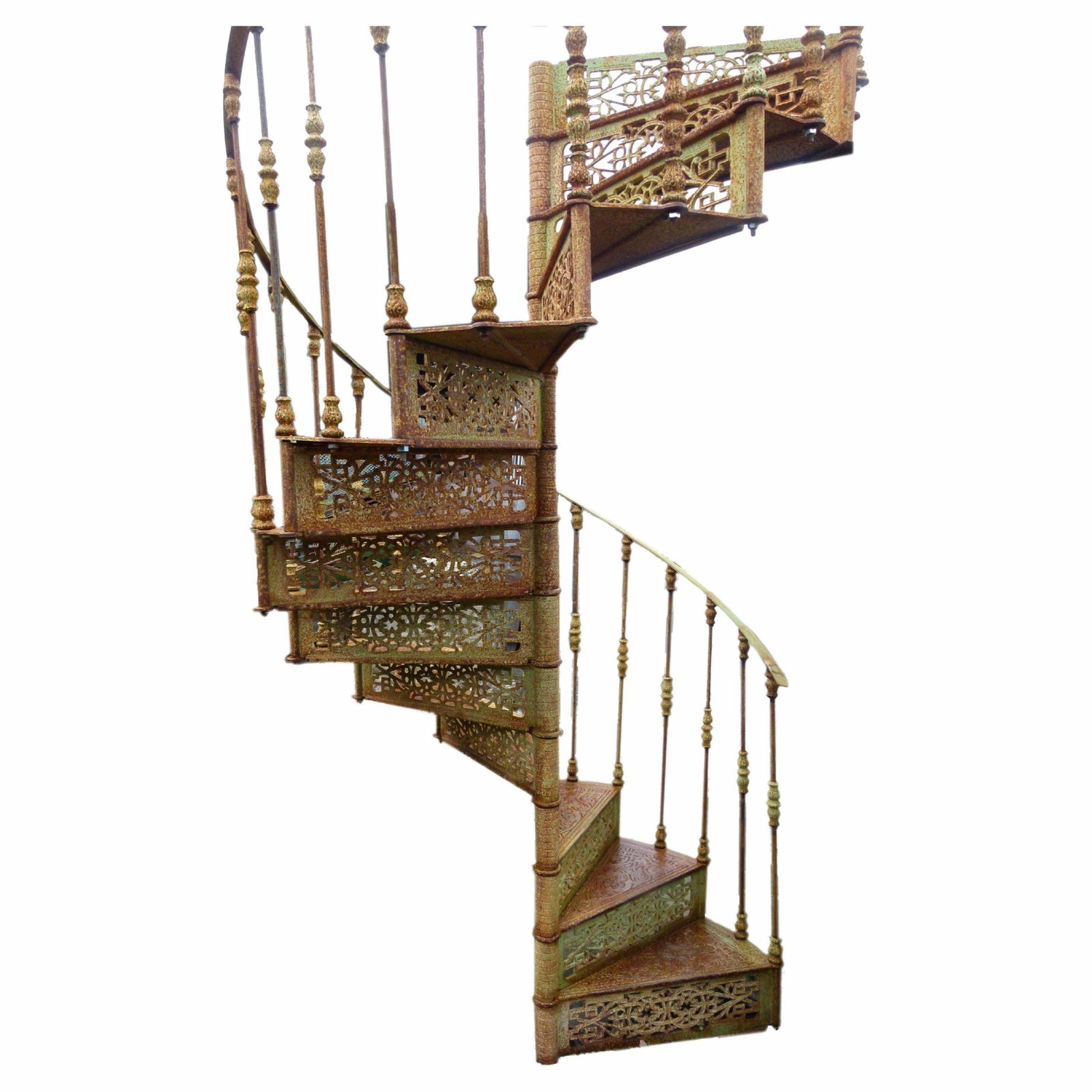 20th Century Art Nouveau Style Iron Spiral Staircase