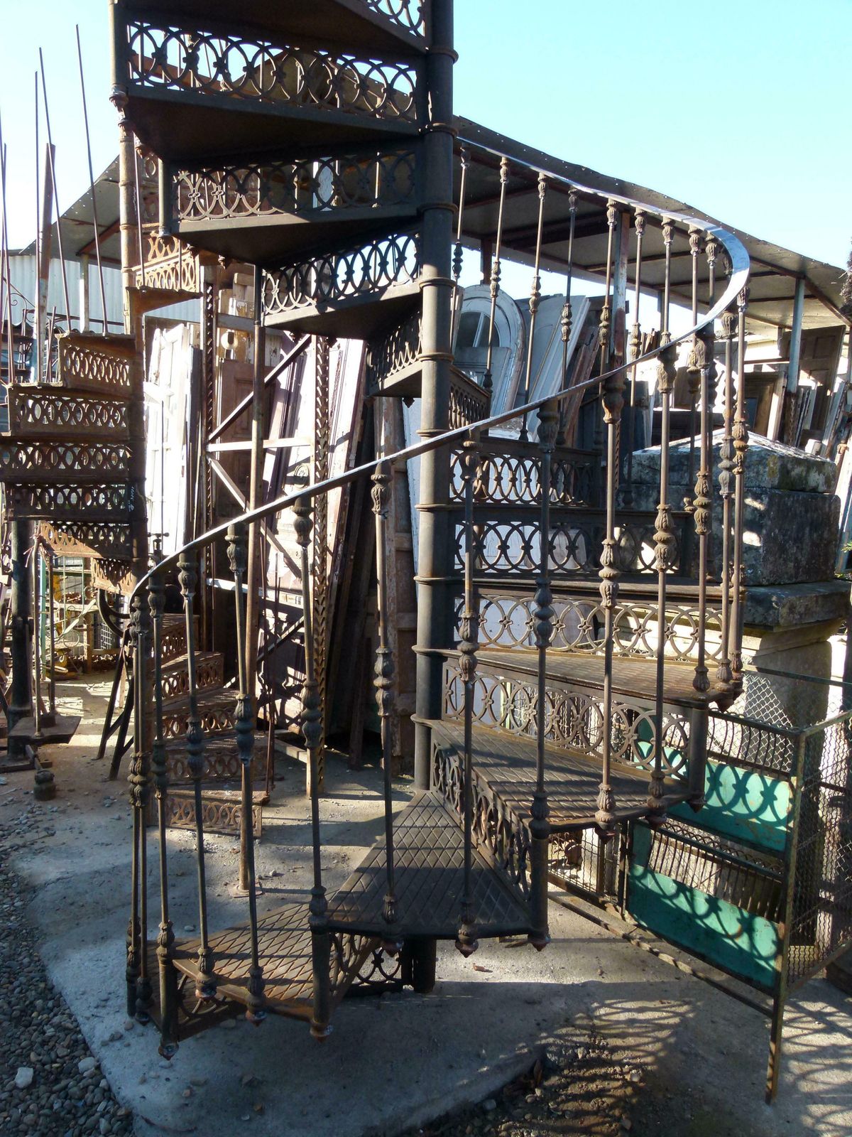 20th Century Art Nouveau Style Cast Iron Spiral Staircase From Spain photo Home Decor