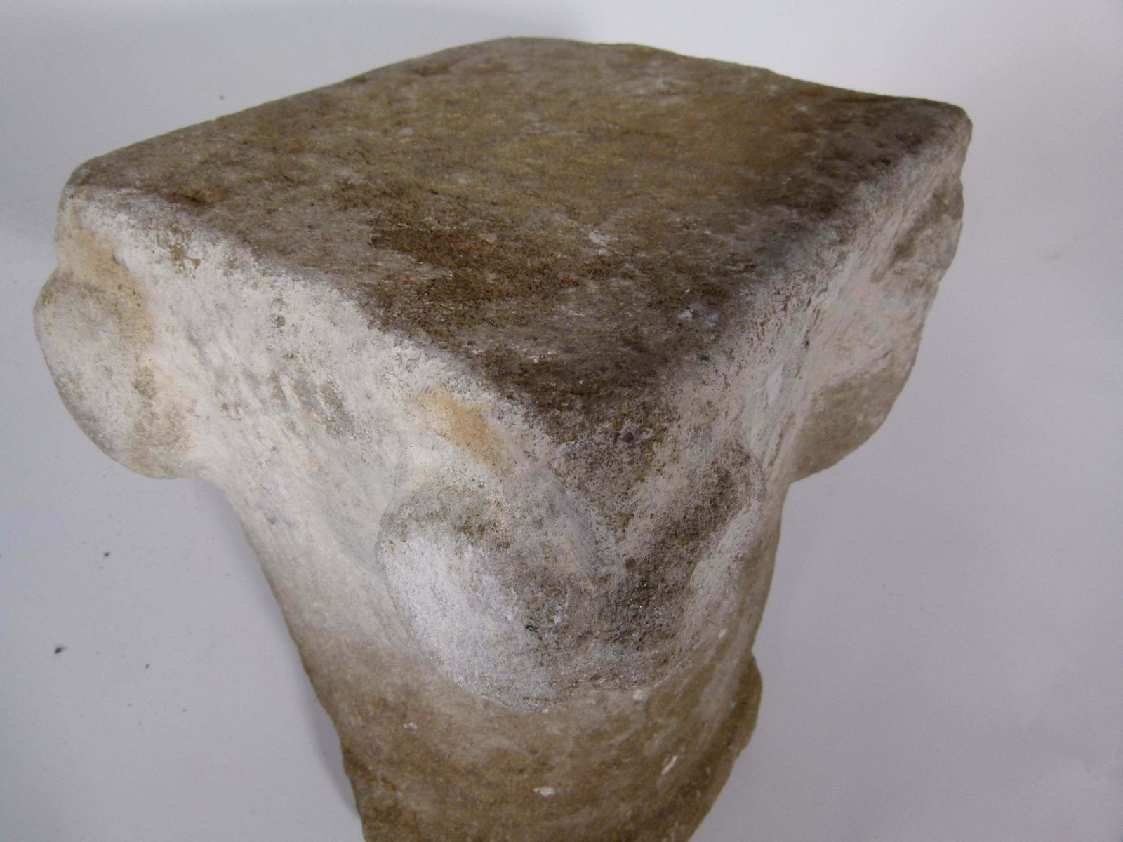Romanesque Hand Carved Limestone Capital From Spain photo Home Decor