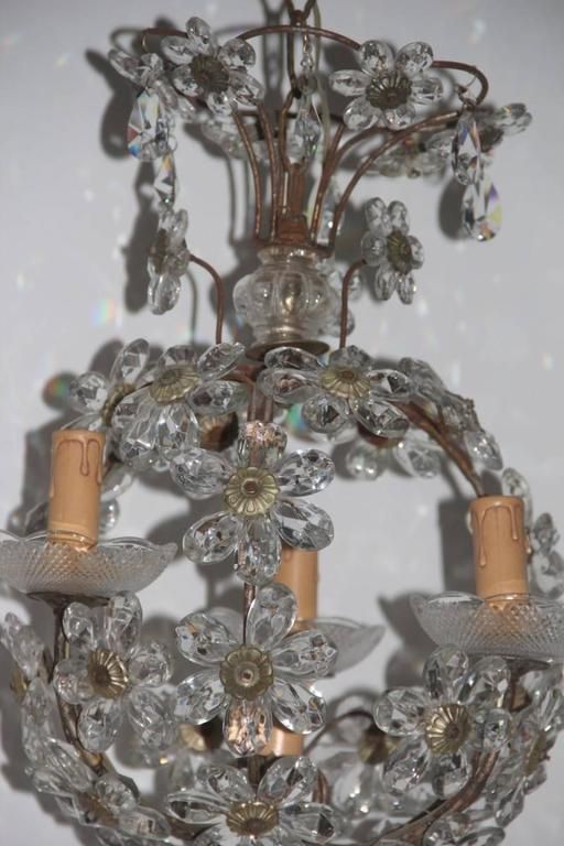 Mid Century Modern Chandeliers French 1950s Crystal Metal Forged photo buy