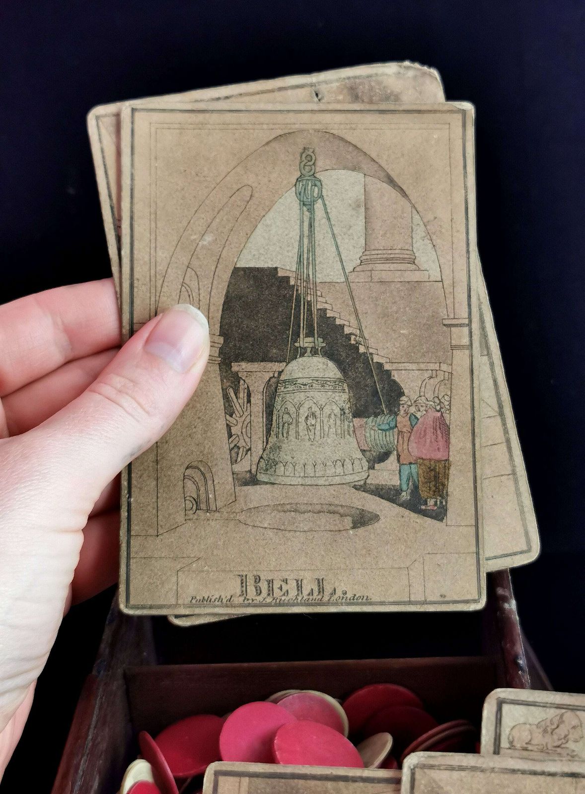photo for sale Rare Antique Regency Era Parlour Game, Schimmell Or Bell And Hammer
