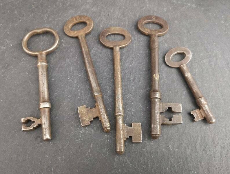 Antique Steel Keys, Victorian, Cabinet Of Curiosity