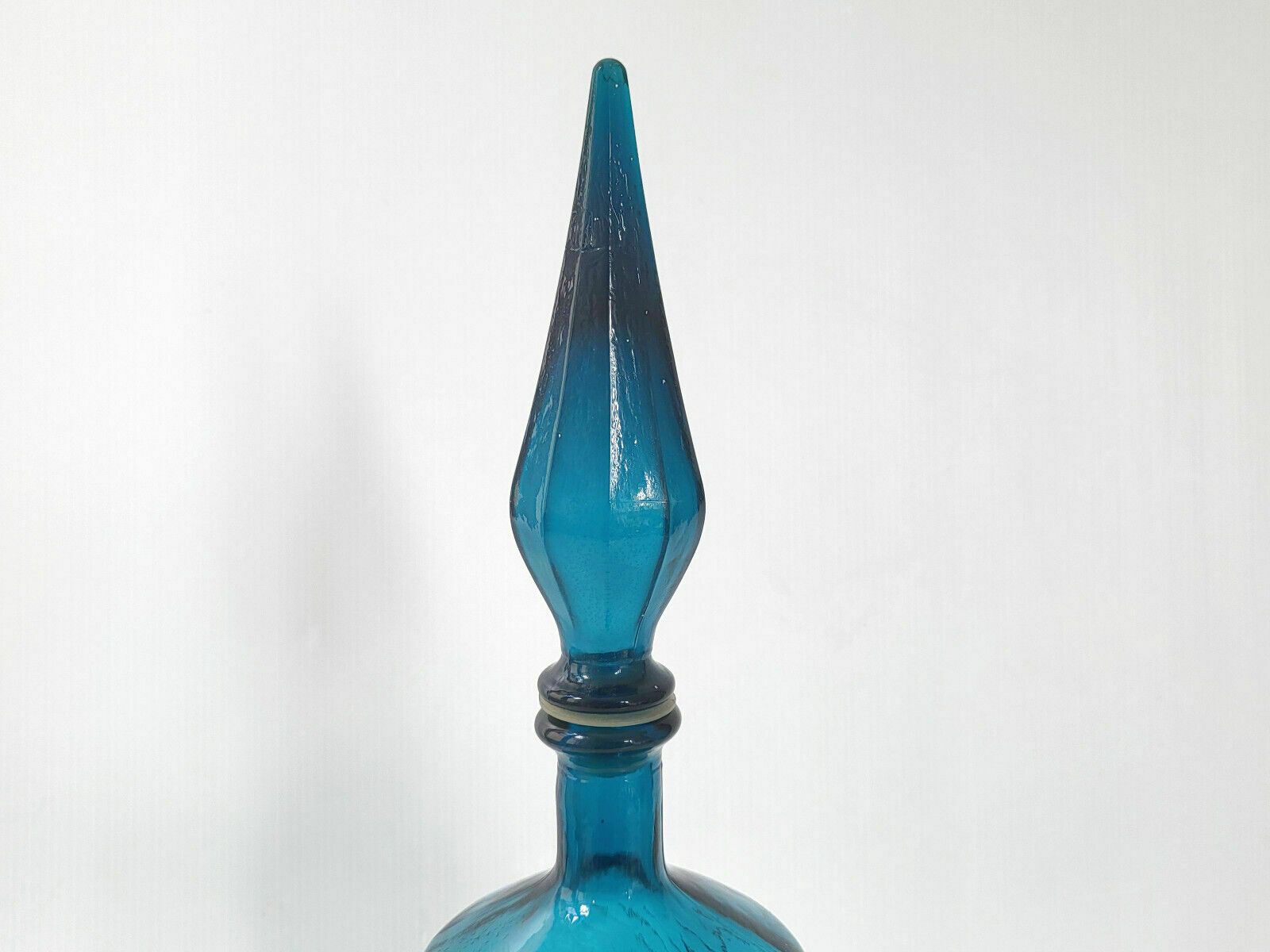 Empoli Decanter Genie Bottle Deep Blue Glass 1960 Vintage 60s 1960s photo furniture
