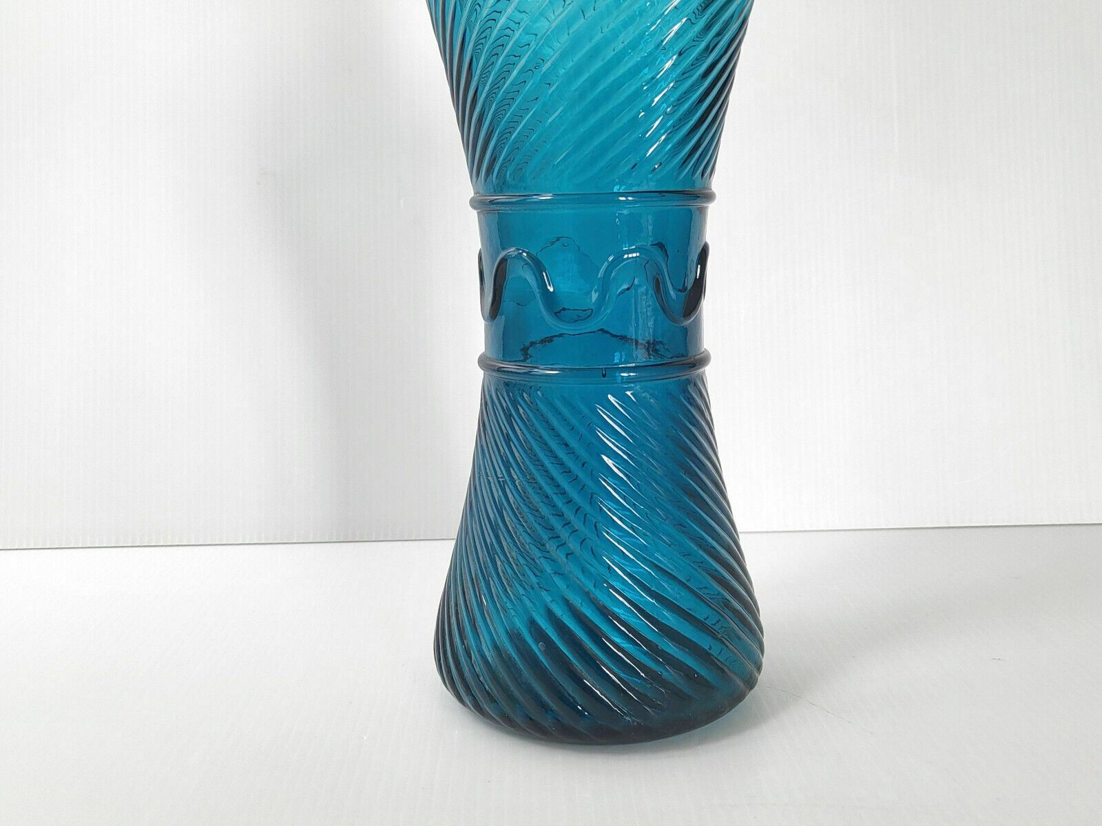 Empoli Decanter Genie Bottle Deep Blue Glass 1960 Vintage 60s 1960s photo Home Decor