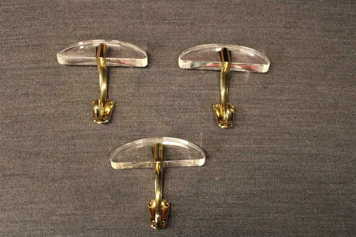 Coat Hangers In Lucite And Solid Brass Italian 1950s Mid Century Design photo for sale