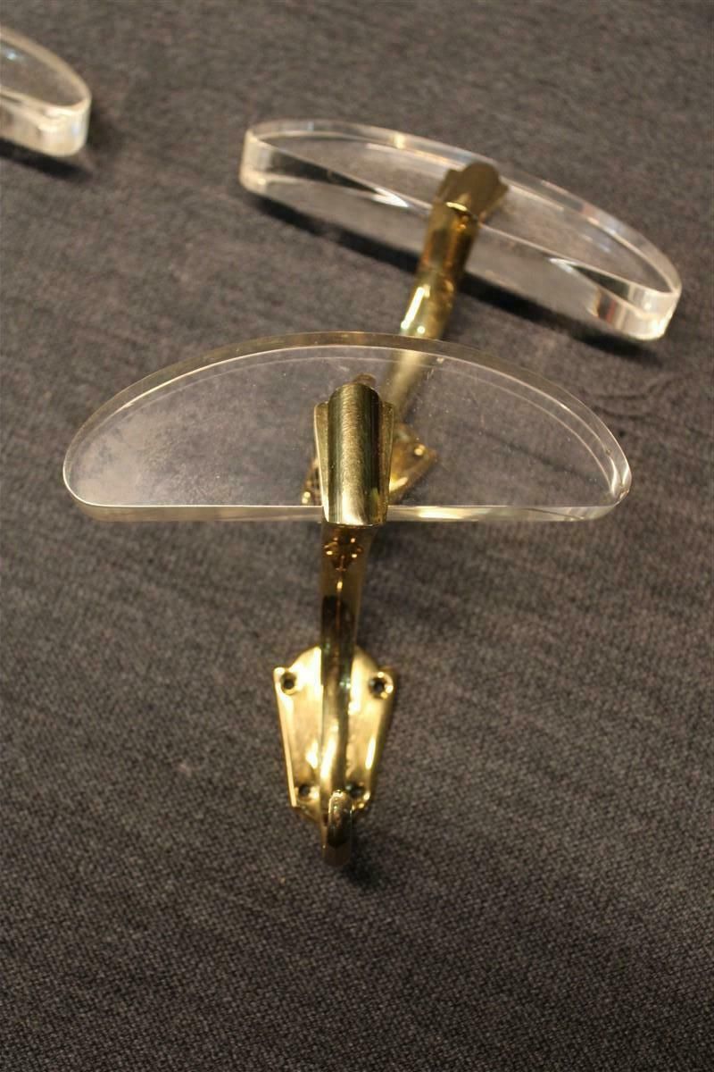 Coat Hangers In Lucite And Solid Brass Italian 1950s Mid Century Design photo vintage