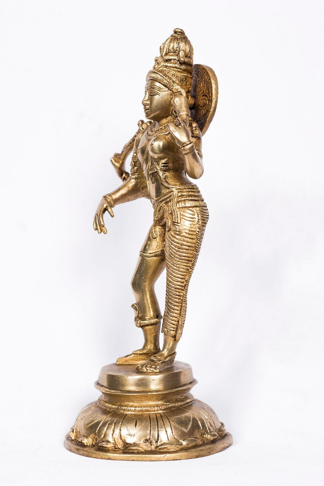 Large Brass Dancing Girl Sculpture | Female Oriental Statue | Beautiful Brass Woman Figurine photo 140.0