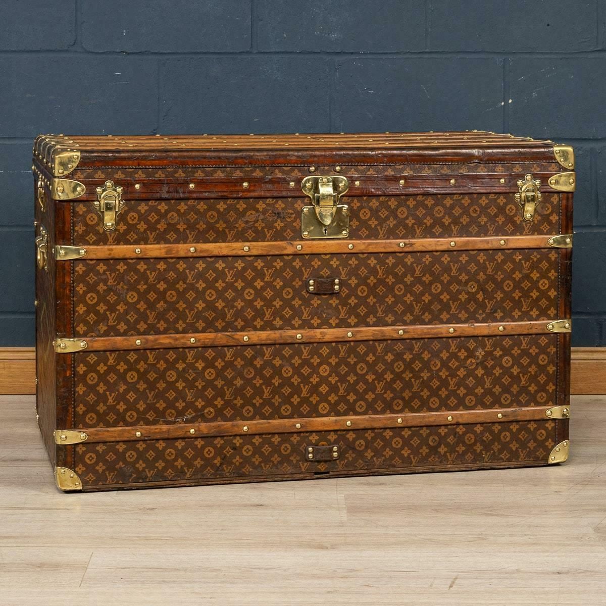 20th Century Louis Vuitton "Malle Haute" In Monogram Canvas, France, C.1910 photo furniture