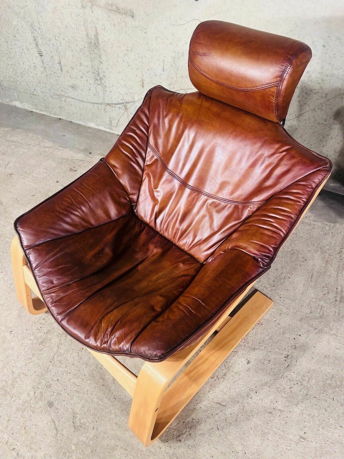 Pair Of Skippers Danish Kroken Tan Leather Chairs photo vintage