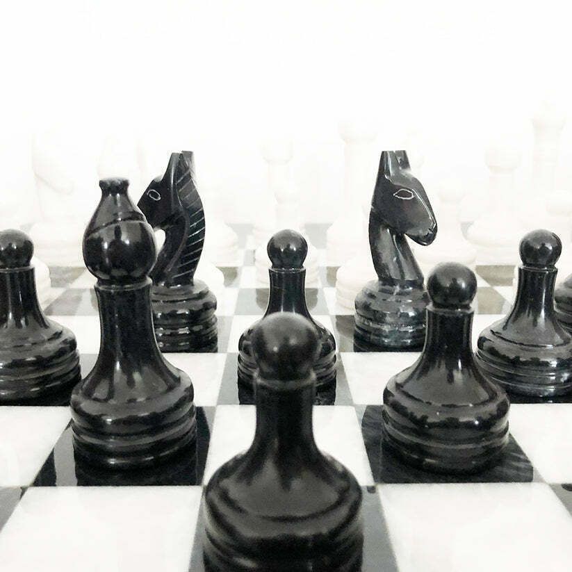 Precious Black And White Marble Chessboard, Vintage 1950 Art photo 2314.0