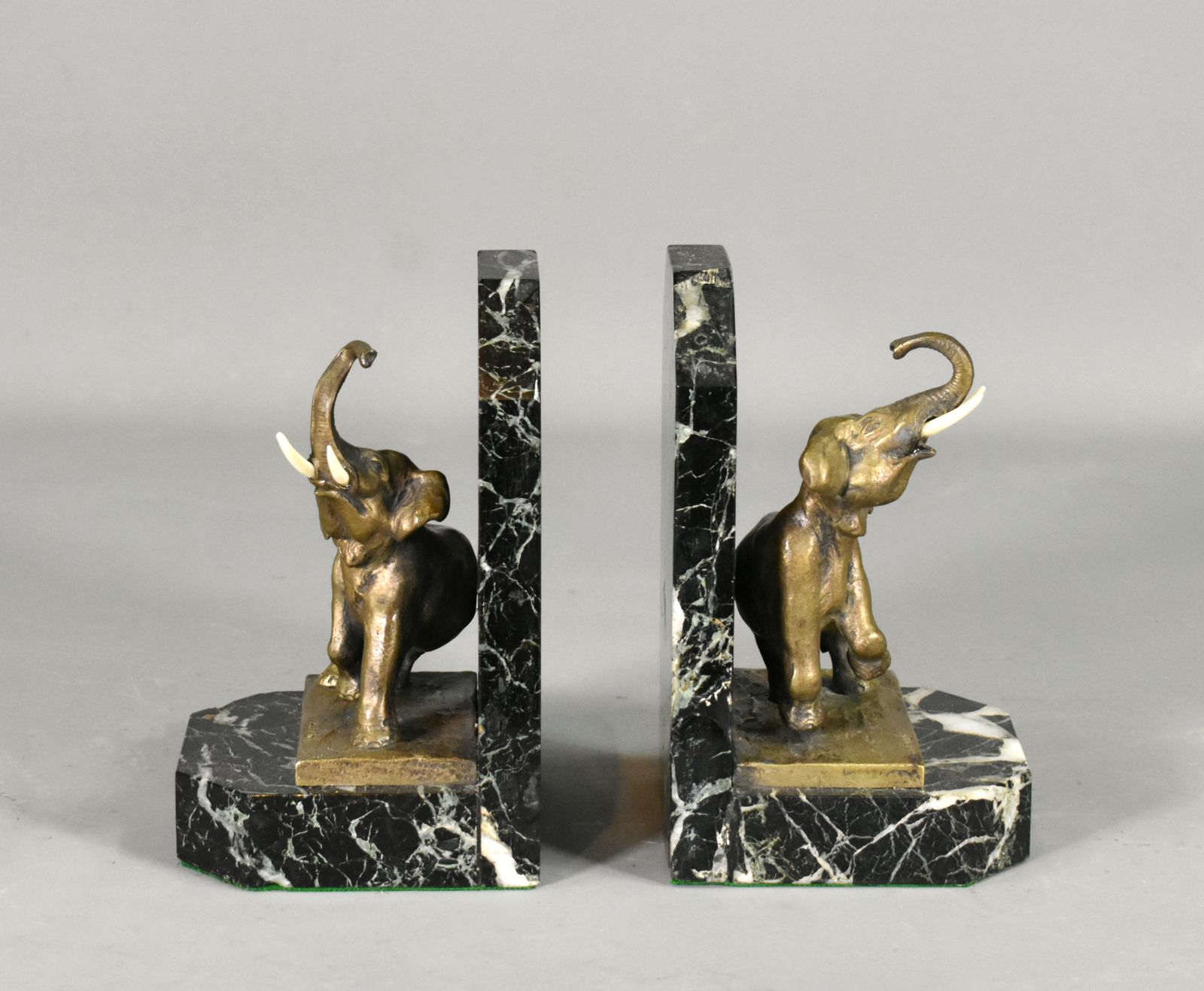 Pair Of French Art Deco Bookends Signed H Fady In Bronze photo Home Decor
