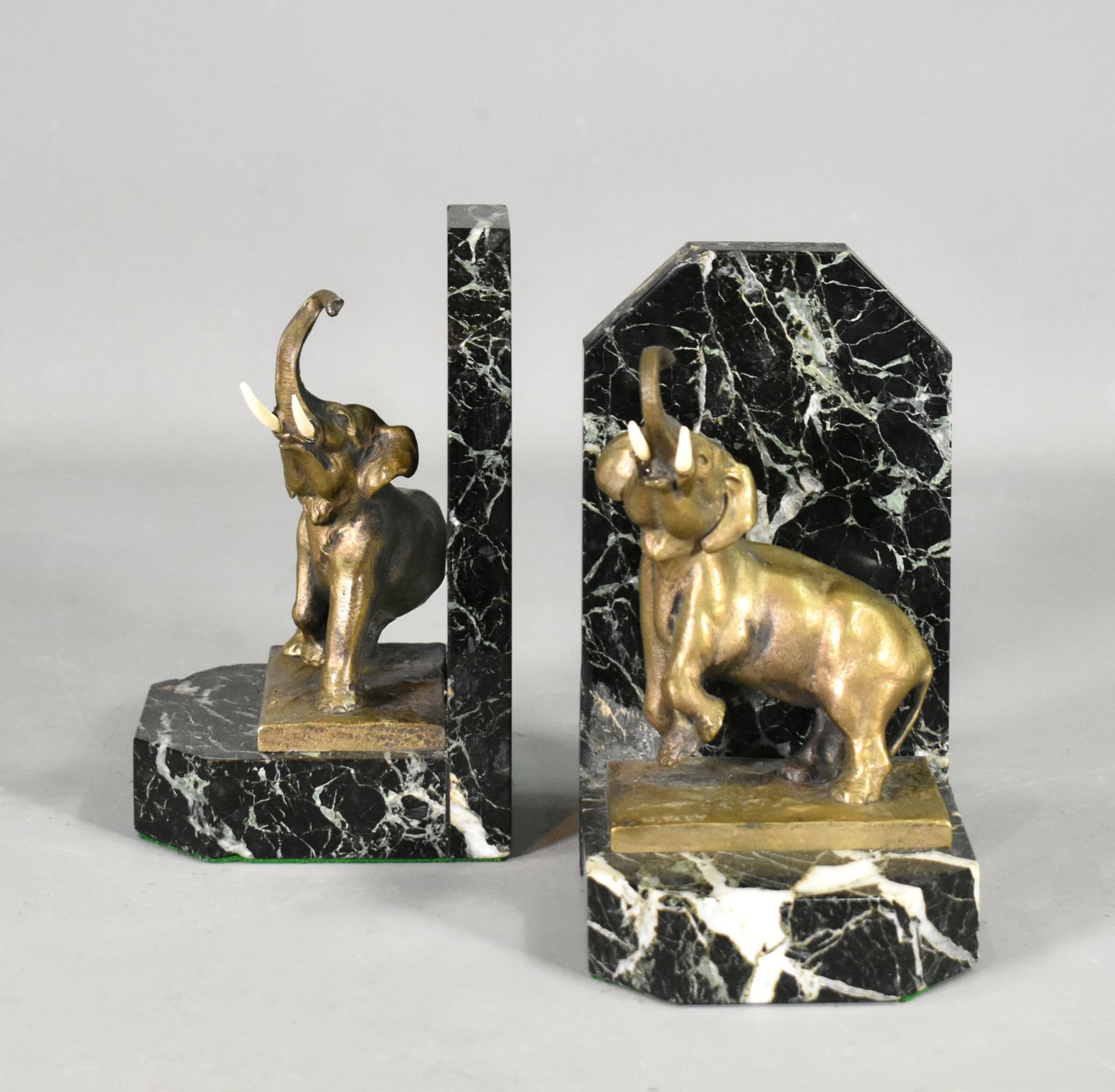 Pair Of French Art Deco Bookends Signed H Fady In Bronze photo for sale
