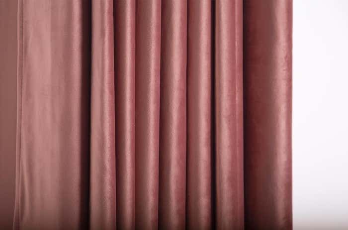 Pink Velvet And Brass Italian Customizable Curtain By Vintage Domus Collection photo Textiles