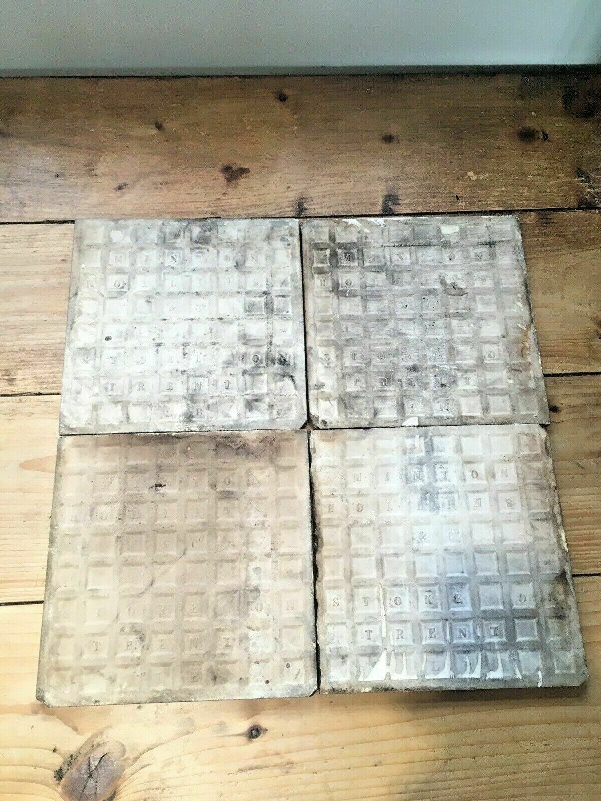 Home Fixtures Set Of 4 Antique Minton Hollins & Co Reclaimed Sun Sunburst Fireplace Wall Tiles photo