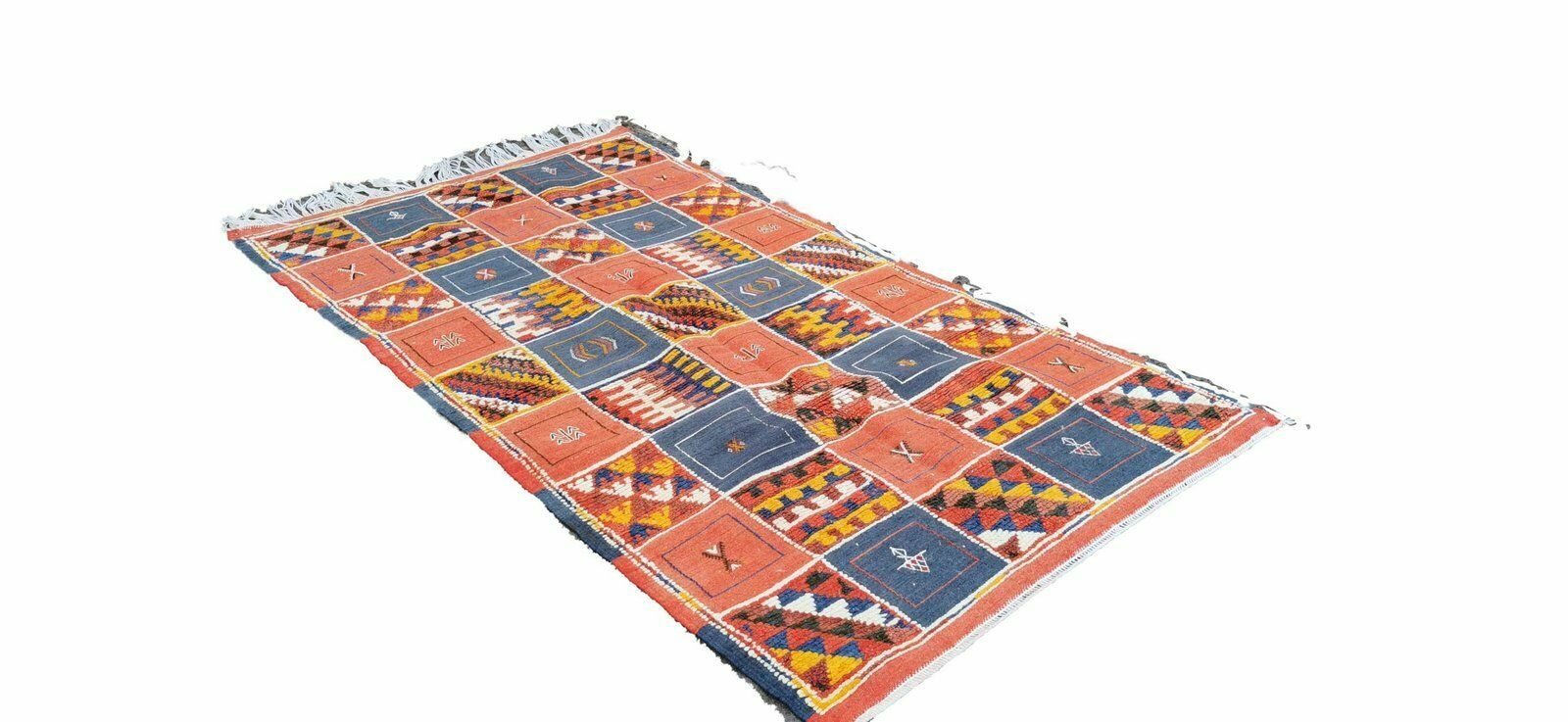 R581  Colourful Tribal Handmade Moroccan Rug. Medium Berber Carpet photo for sale