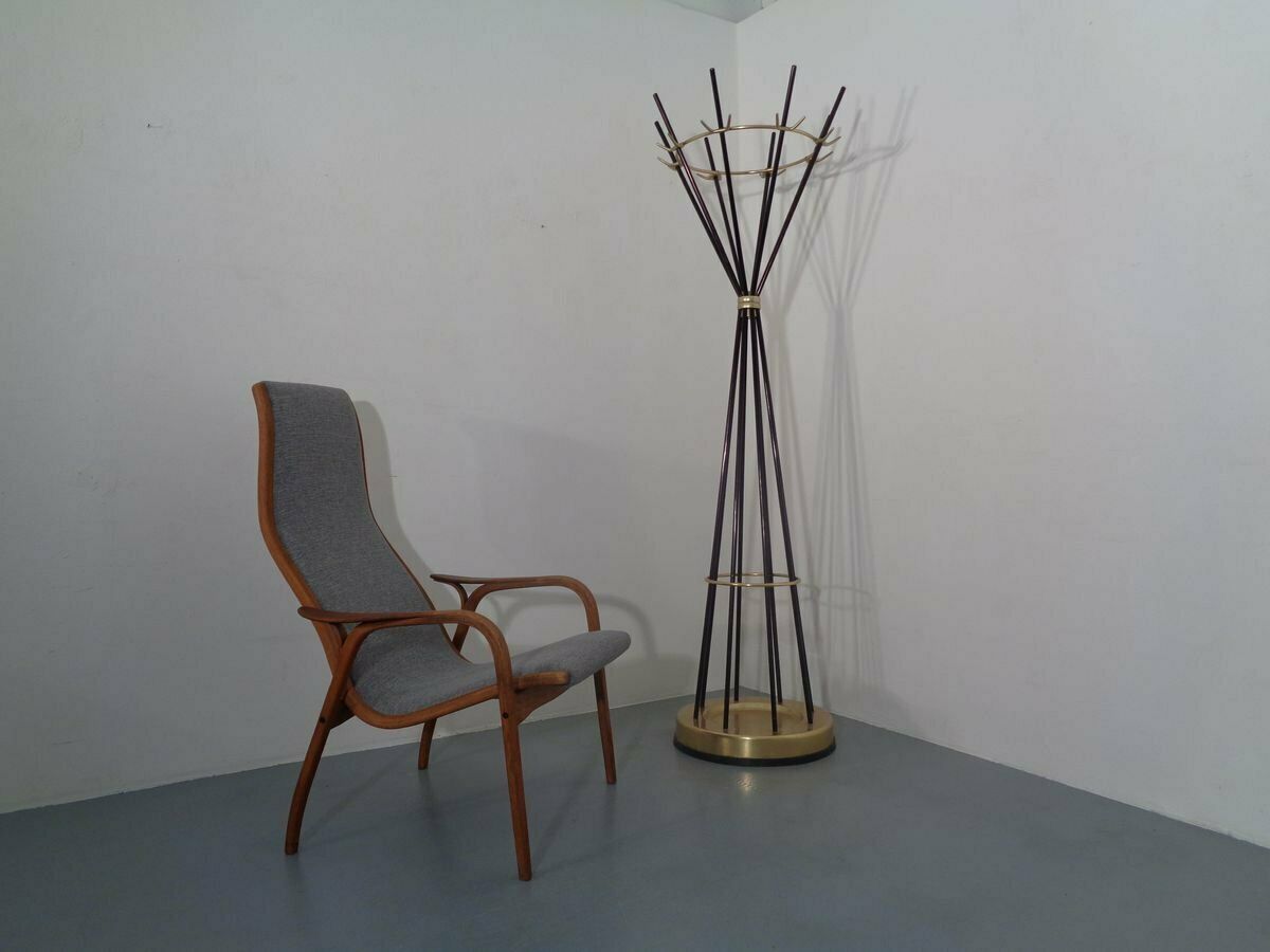 Italian Copper & Steel Tubular Coat Rack, 1950s photo furniture