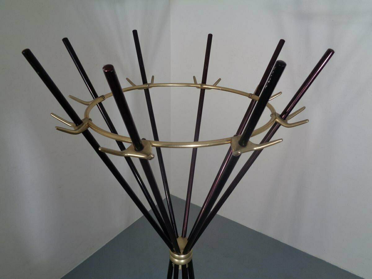 photo for sale Italian Copper & Steel Tubular Coat Rack, 1950s