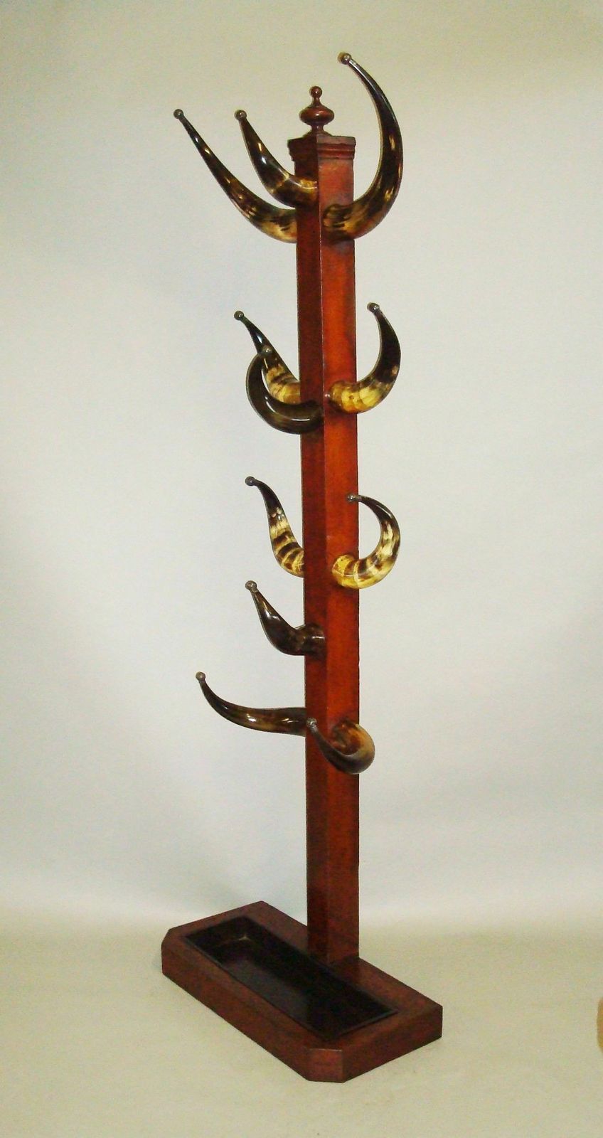 19th Century Cow Horn And Oak Hall Stand photo for sale