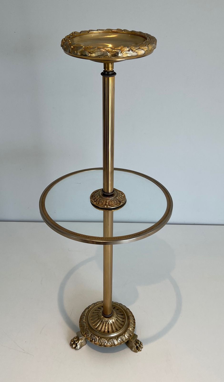 Pedestal Ashtray In Bronze, Glass And Brass From Maison Baguès photo furniture
