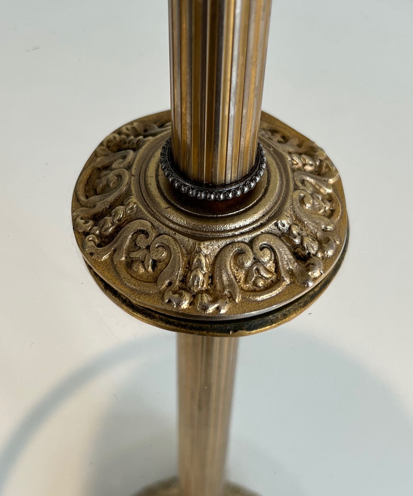 Pedestal Ashtray In Bronze, Glass And Brass From Maison Baguès photo buy