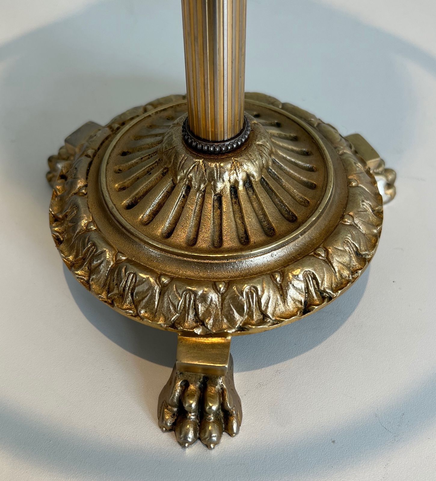 photo furniture Pedestal Ashtray In Bronze, Glass And Brass From Maison Baguès