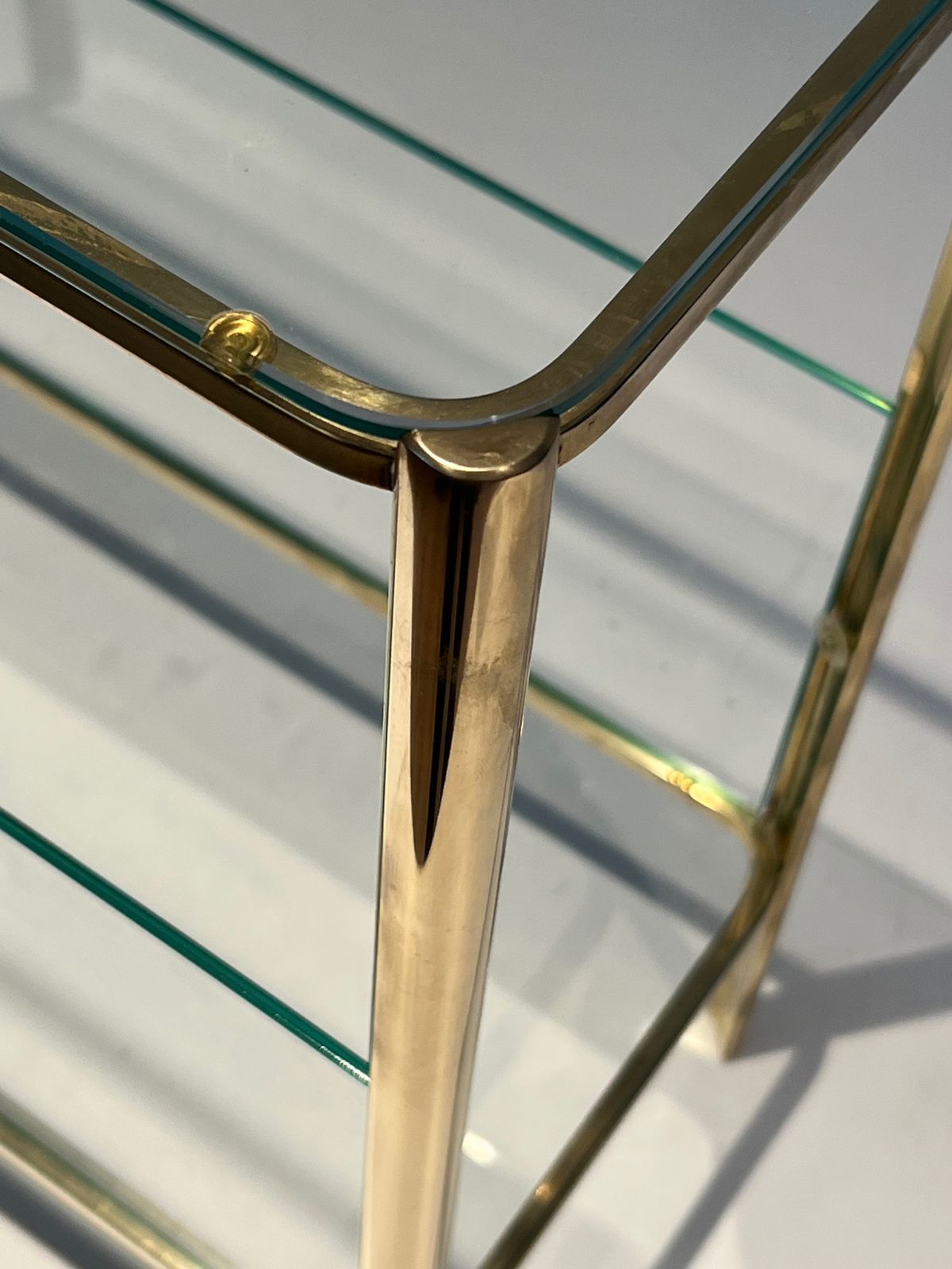 1950.0 Magazine Rack In Polished Bronze And Glass Signed Jacques Théophile Lepelletier And Stamped Broncz photo