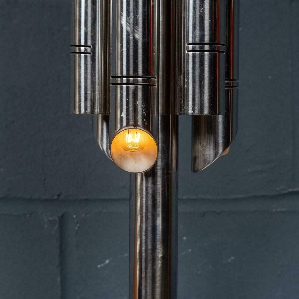 20th Century Floor Lamp With Hand Blown Venetian Glass Shade, Murano Italy photo vintage