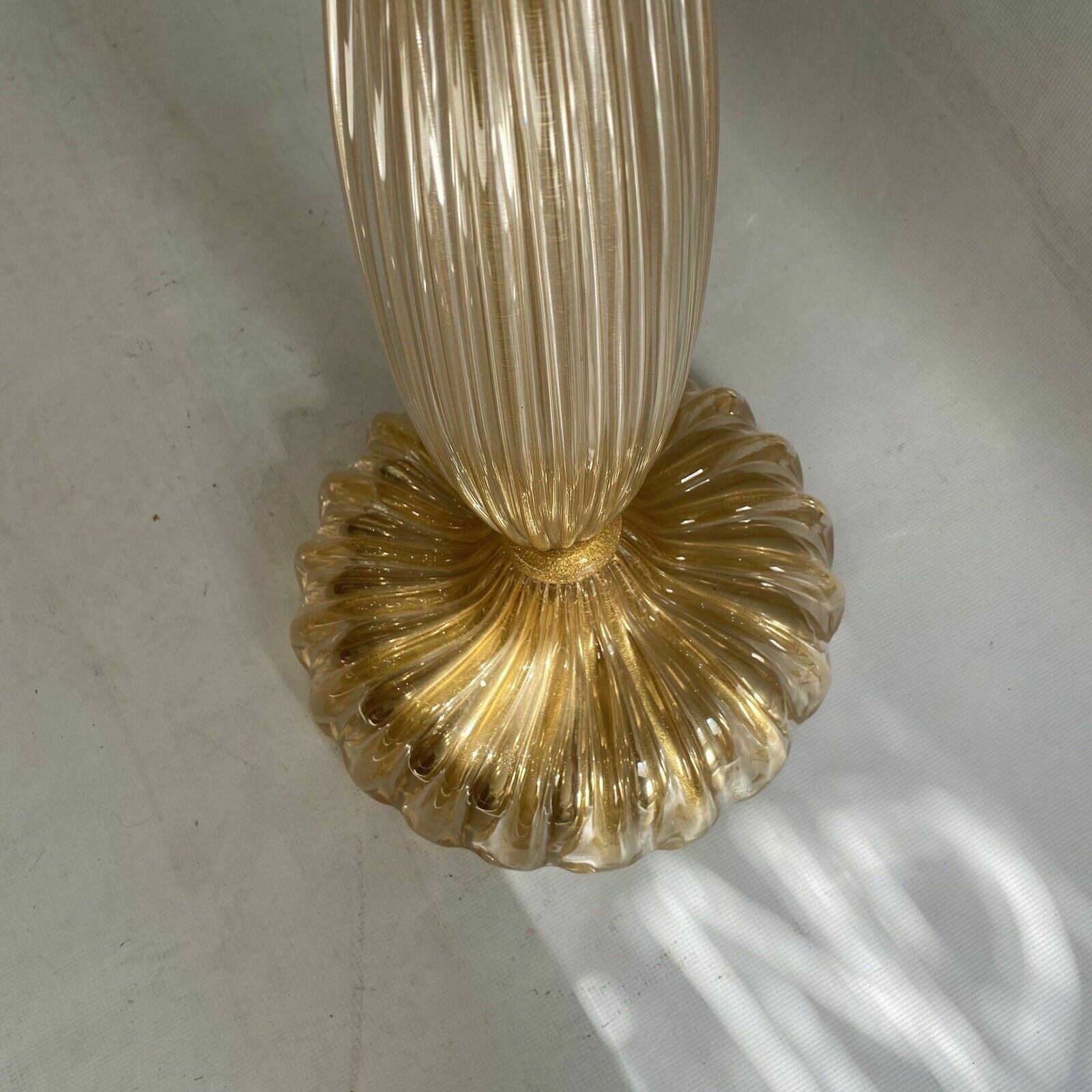 Signed Archimede Seguso Murano Glass Floor Lamp Gold Italian Art Deco 1980s photo 15950.0