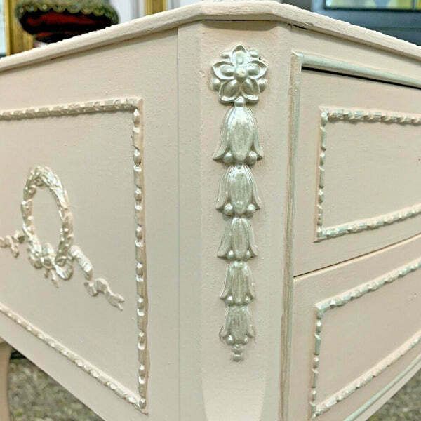Painted Bedside Tables Pair Olympus Furniture French Louise Style Bedside Cabinets Pink photo vinterior