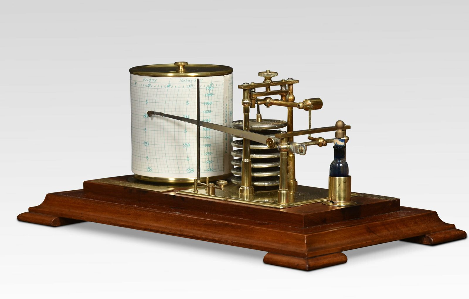 Walnut Cased Barograph By Depree And Young Ltd Exeter photo 1434.0