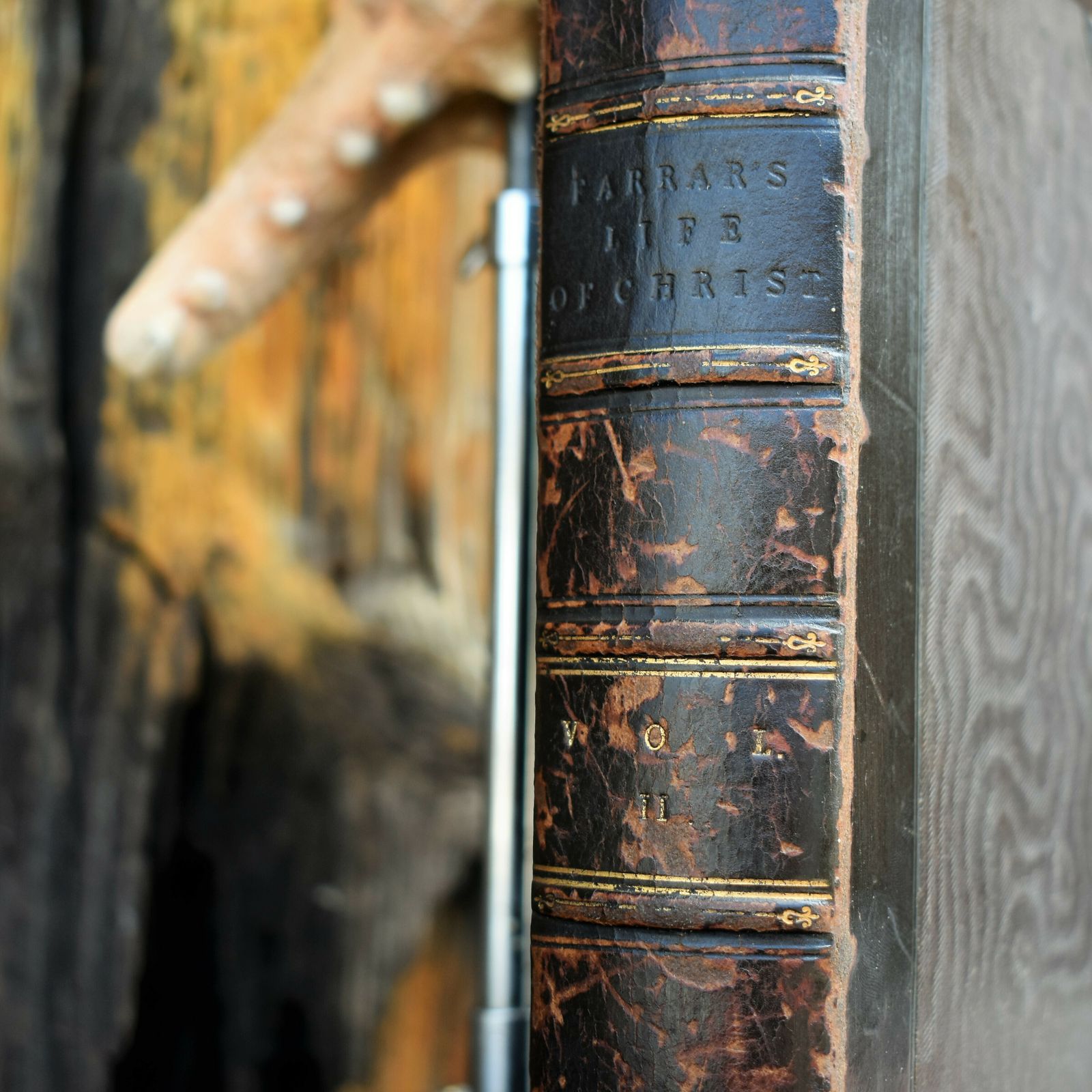Antique 1909 Farrar's Reverend Ea Lane Life Of Christ Half Leather Bound Book photo furniture