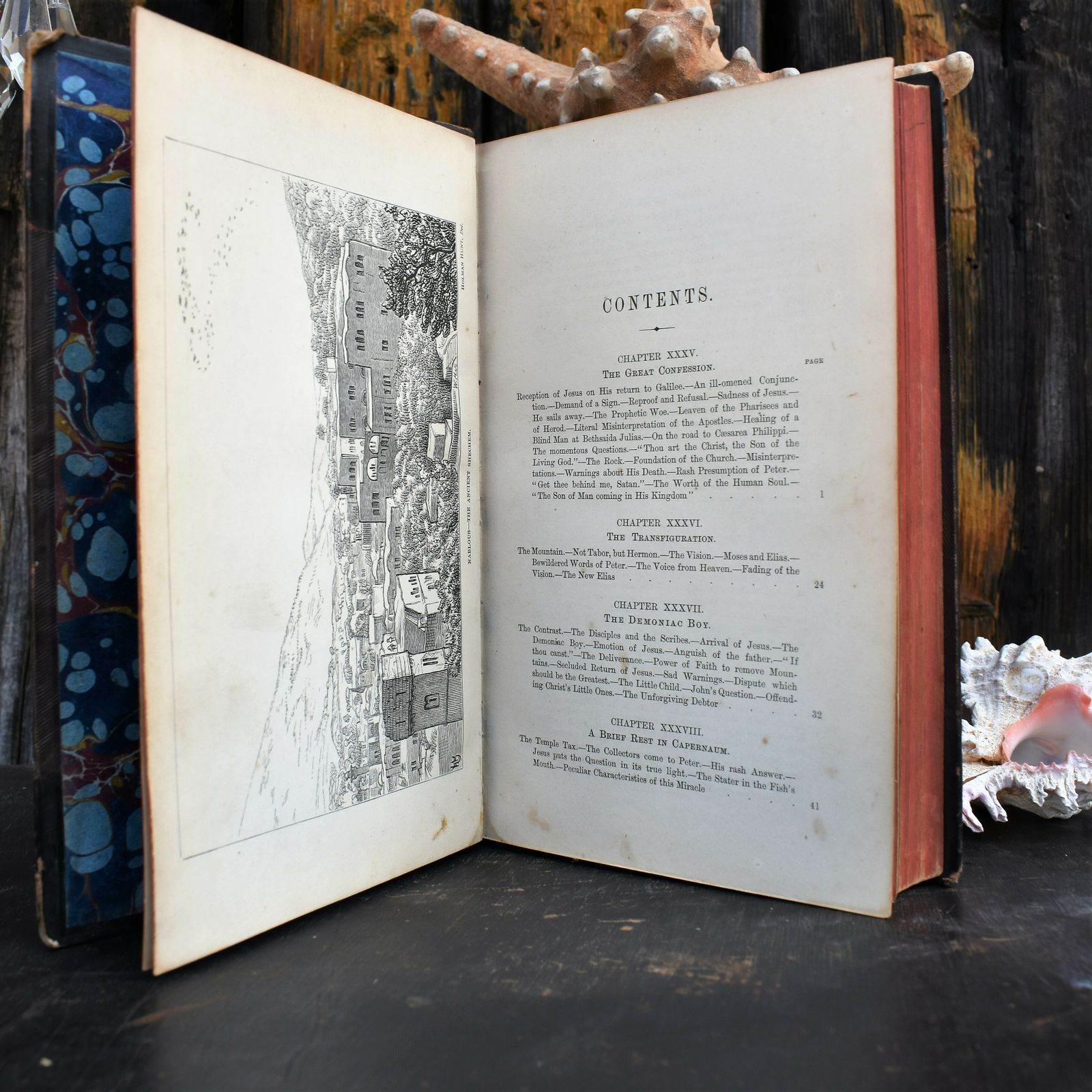 Antique 1909 Farrar's Reverend Ea Lane Life Of Christ Half Leather Bound Book photo for sale
