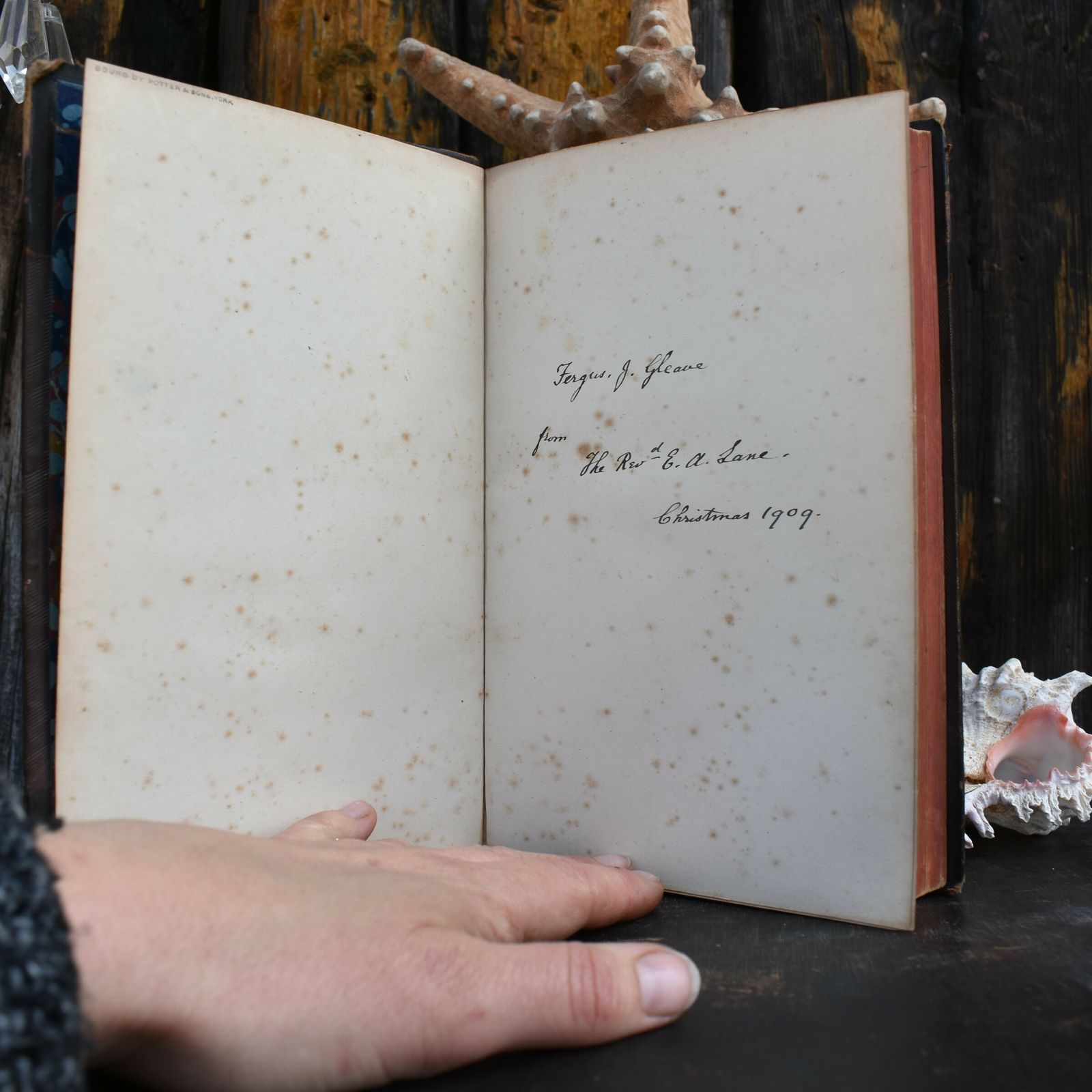 Antique 1909 Farrar's Reverend Ea Lane Life Of Christ Half Leather Bound Book photo vinterior