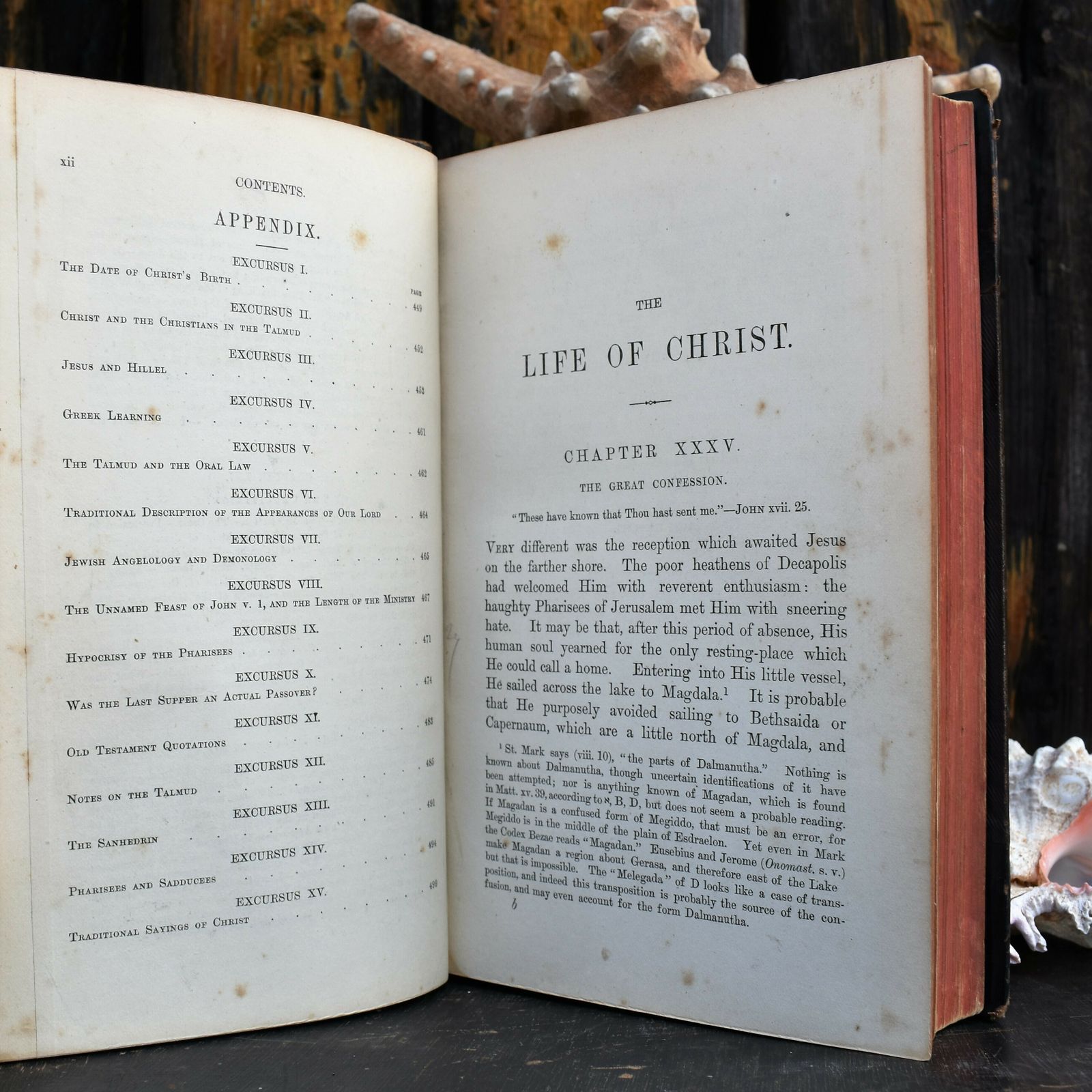 Antique 1909 Farrar's Reverend Ea Lane Life Of Christ Half Leather Bound Book photo buy