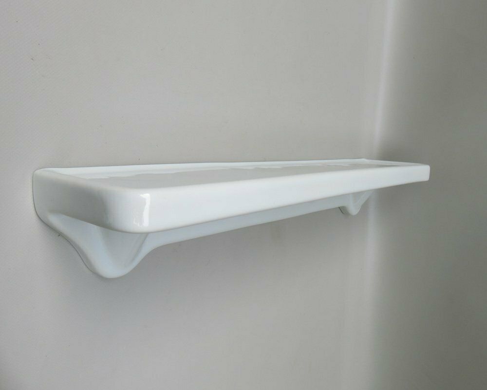 Bathroom Tray Wall Console In Porcelain White, 1950s photo for sale