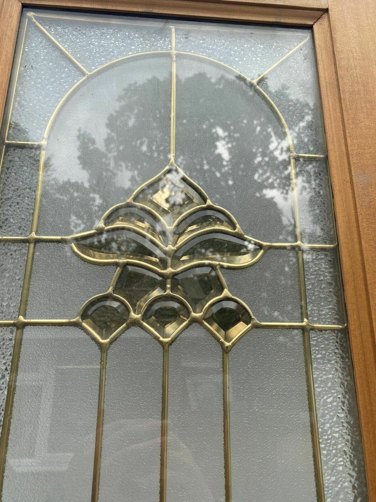 photo for sale Bespoke Textured Glass French Doors Antique Period Reclaimed Gold Leaded Unique