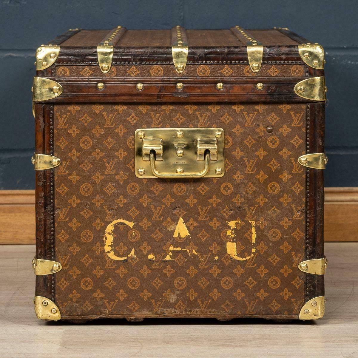 photo for sale 20th Century Louis Vuitton Trunk In Monogram Canvas, France, C.1900