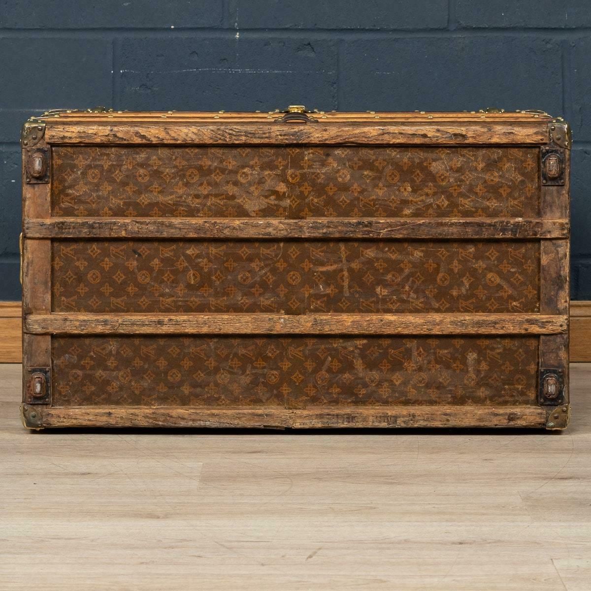 Furniture 20th Century Louis Vuitton Trunk In Monogram Canvas, France, C.1900 photo
