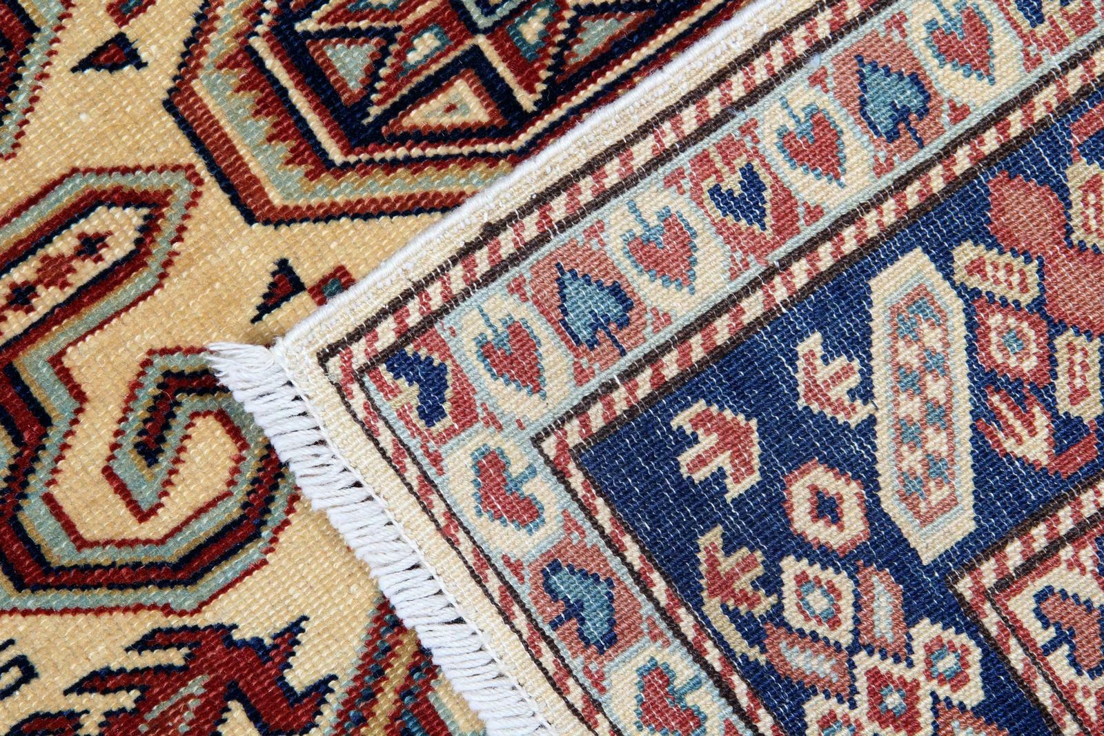 Oriental Rug Geometric Handmade Carpet Yellow Rugs For Sale 102 X 135 Cm photo Textiles