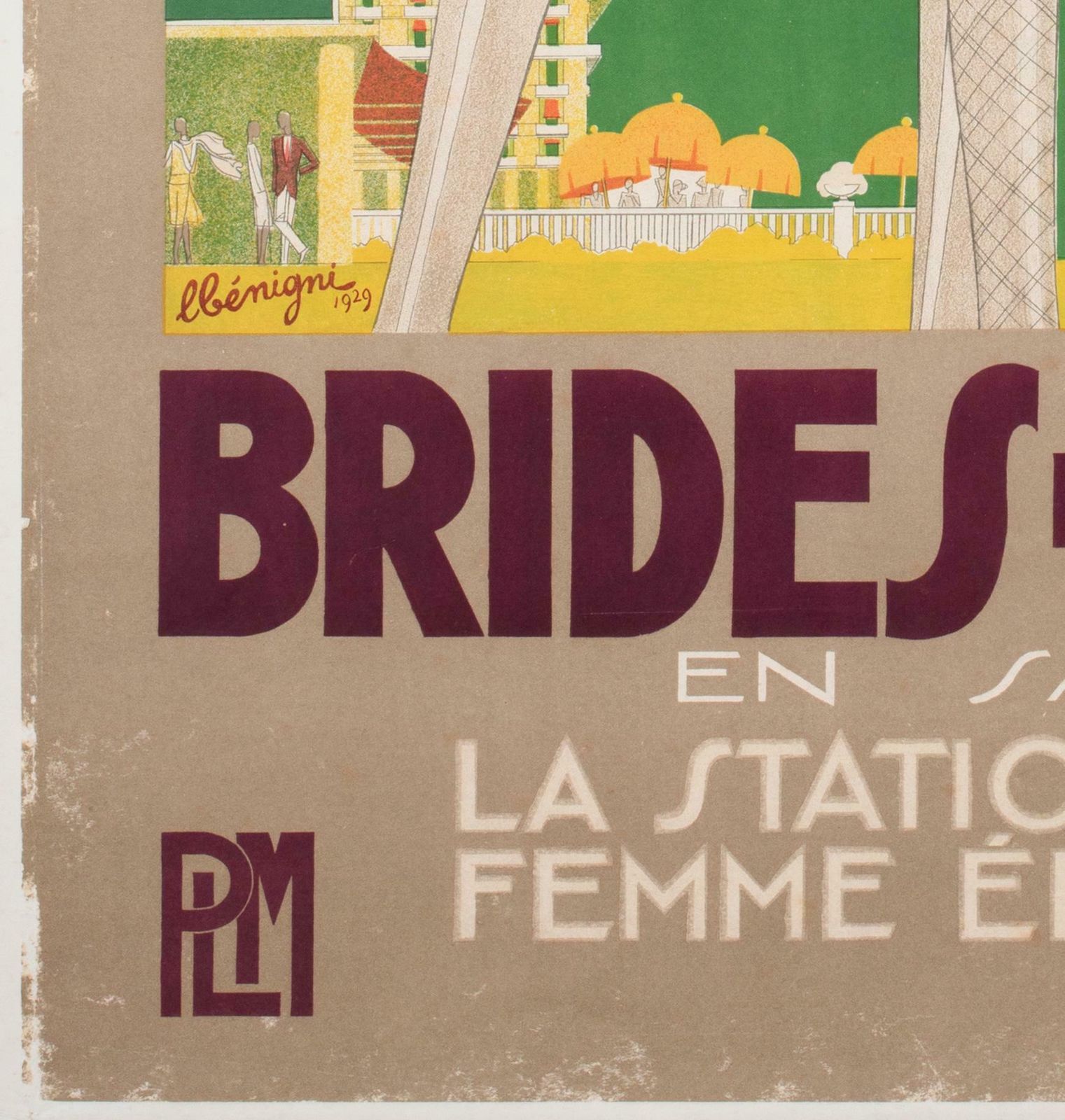 Brides Les Bains 1929 French Railway Travel Advertising Poster, Leon Benigni photo buy