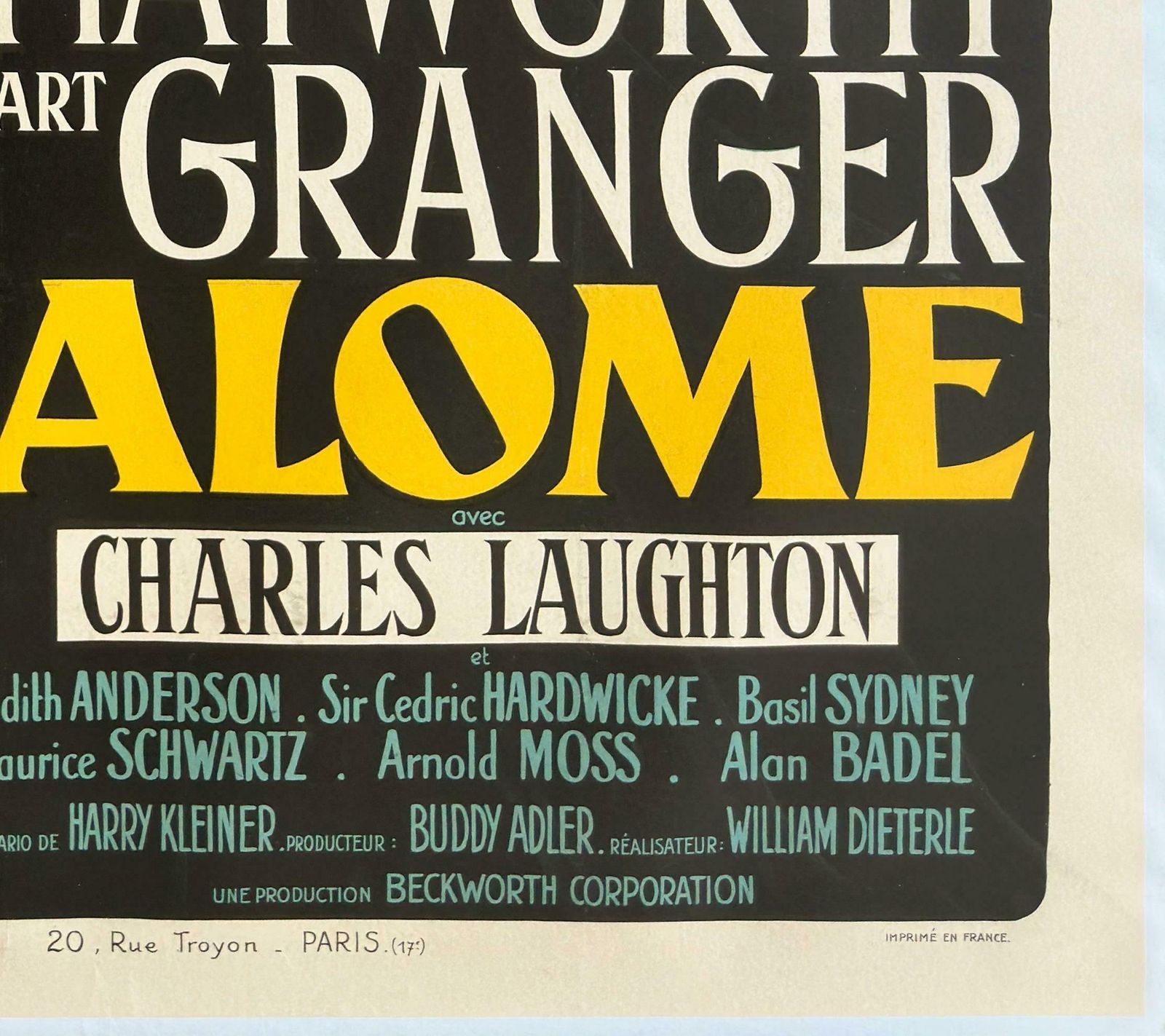 Salome 1953 French Grande Film Movie Poster, Boris Grinsson photo vintage